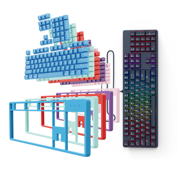 Full keyboard with Top Covers and Keycaps Black bundle - Pwnage