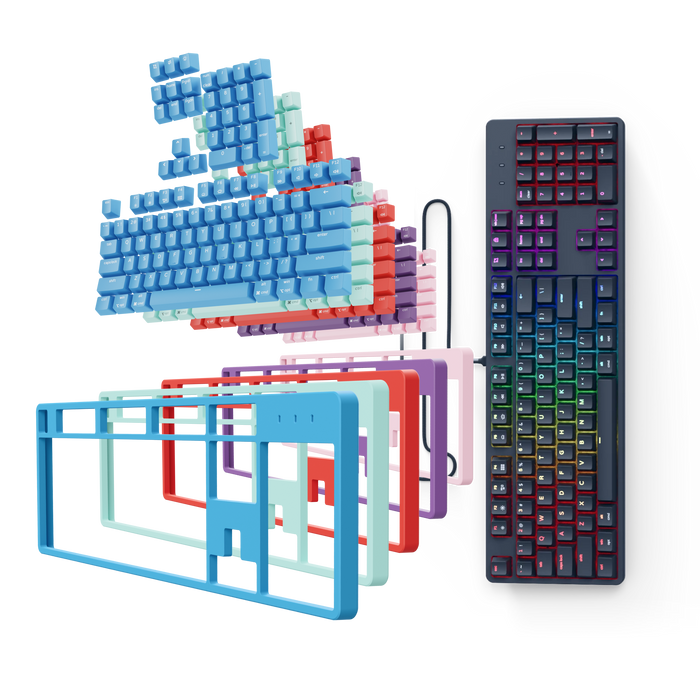 Full keyboard with Top Covers and Keycaps Black bundle - Pwnage