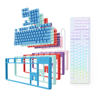Full keyboard with Top Covers and Keycaps White bundle - Pwnage