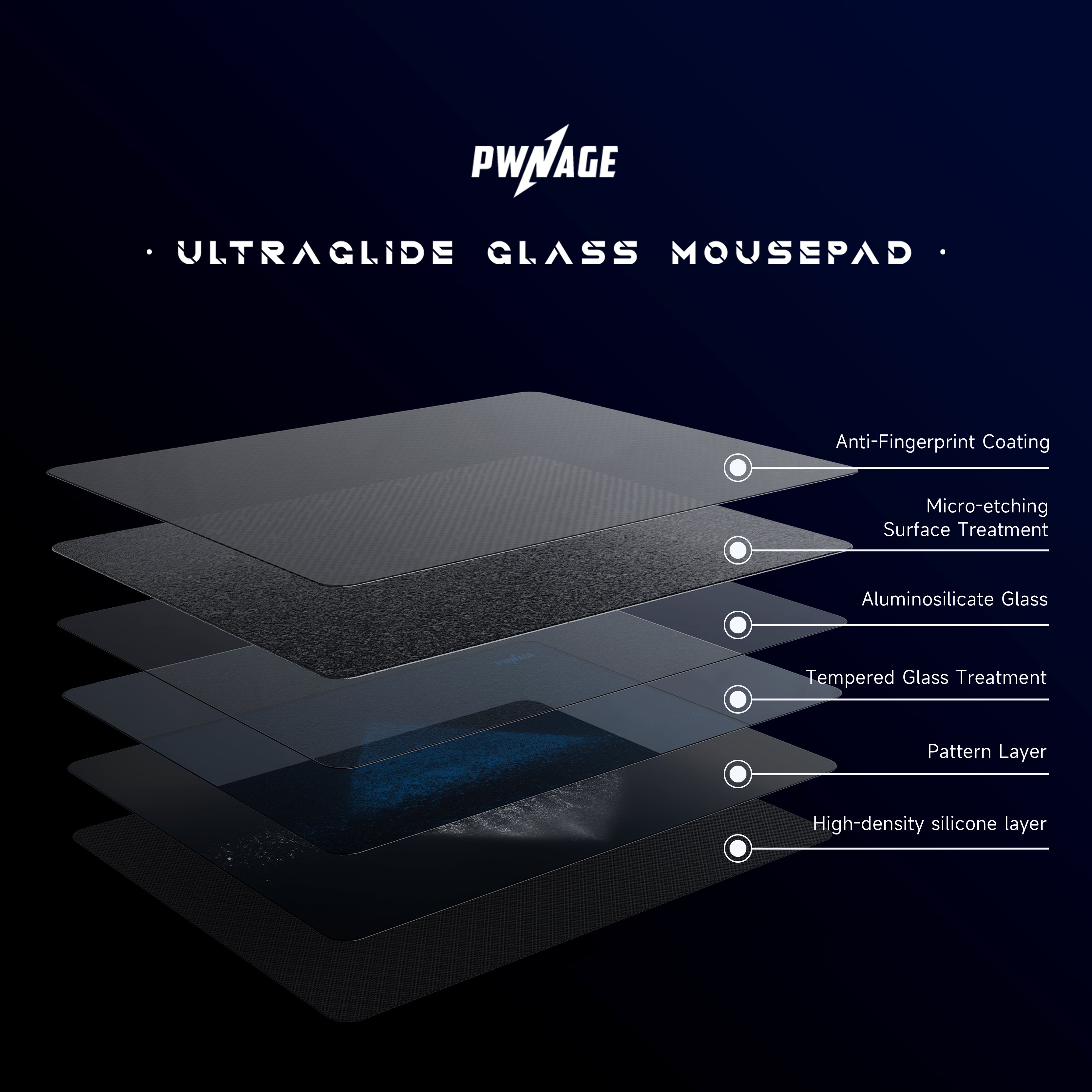 マウス・トラックボール PWNAGE ULTRAGLIDE GLASS MOUSEPAD Pwnage Ultra Glide Pyramid Glasspad