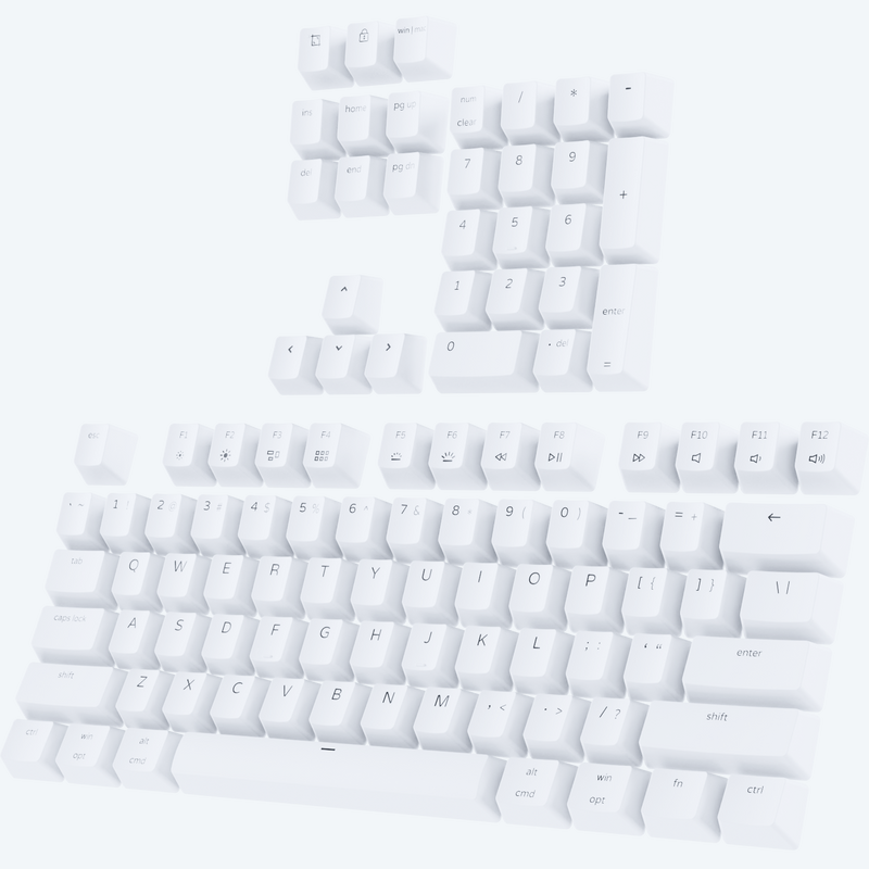 Wooting Double Shot PBT Backlit Keycap Set - Just White